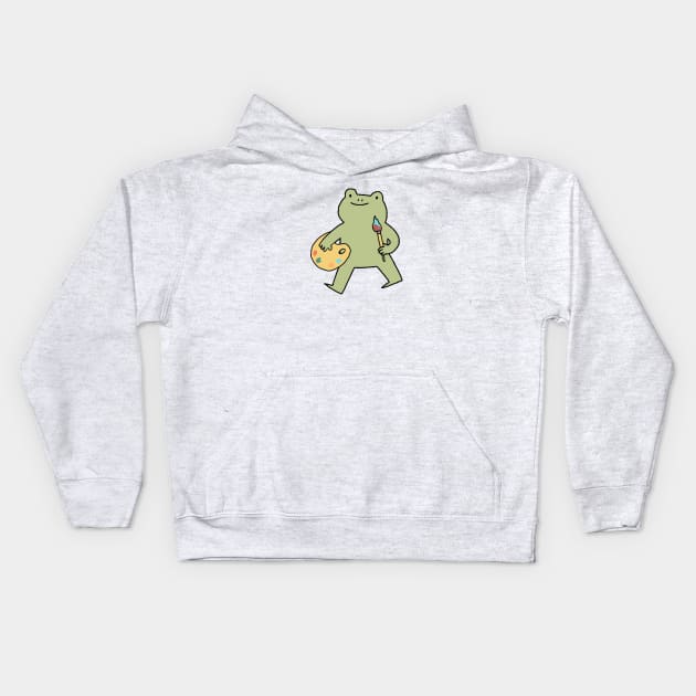 Artist frog Kids Hoodie by PeachyDoodle